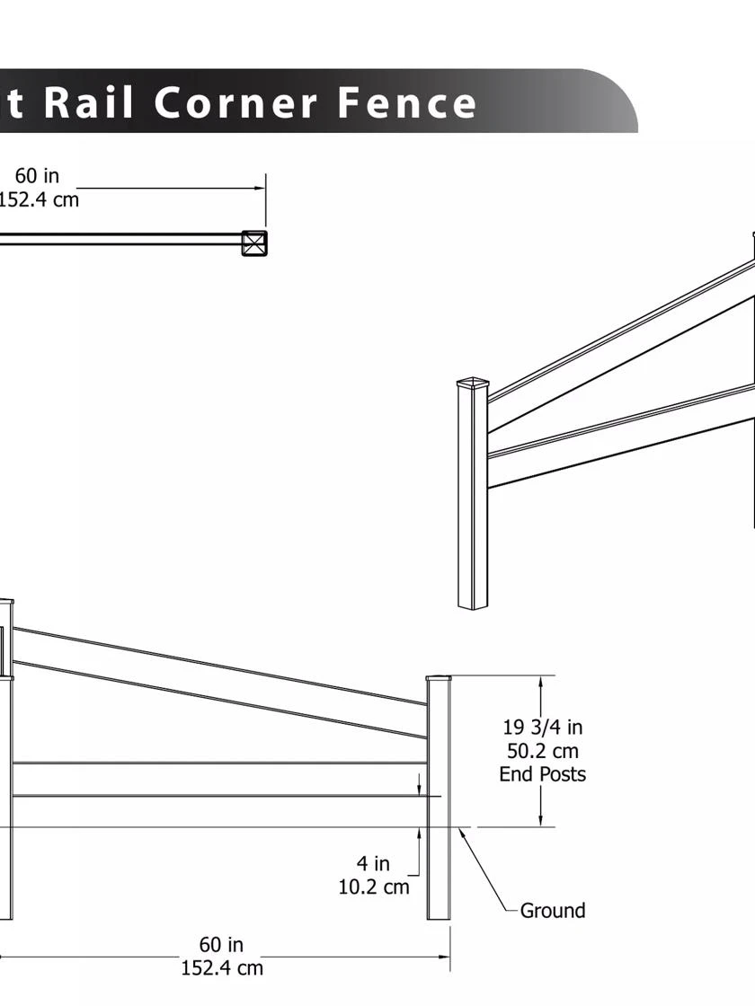 Split Rail Corner Vinyl Fence - Image 3