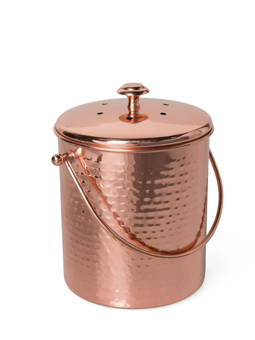 Hammered Copper Compost Pail - Image 3