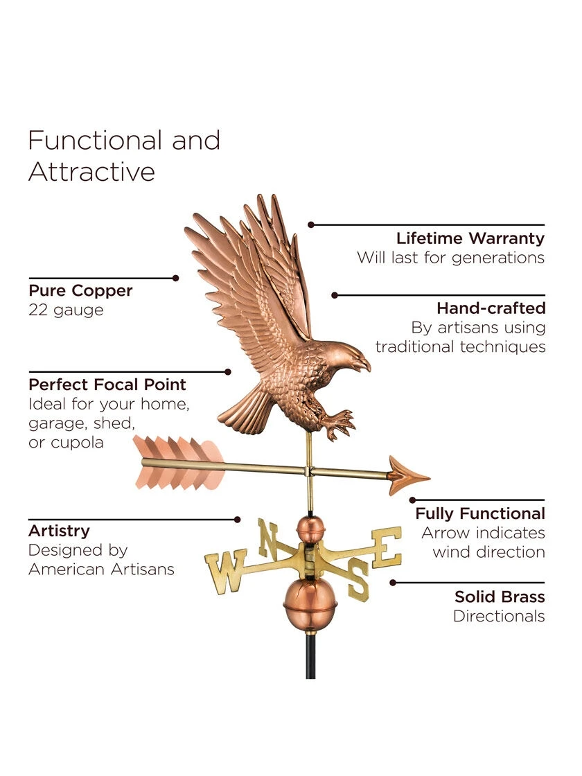 Bald Eagle Copper Weathervane - Image 4
