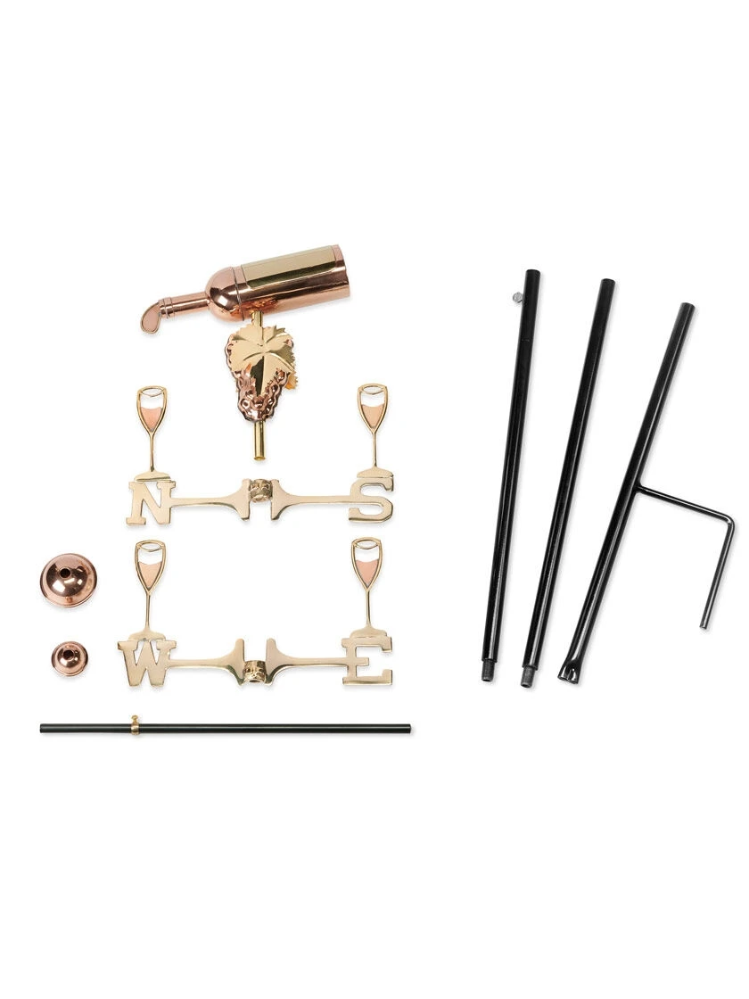 Wine Bottle Cottage Garden Weathervane With Pole - Image 2