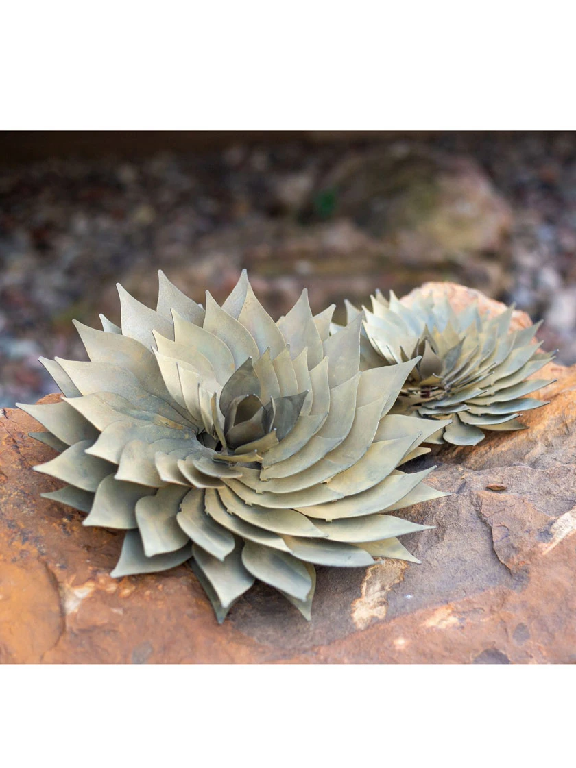 Desert Steel Spiral Aloe Sculpture - Image 3