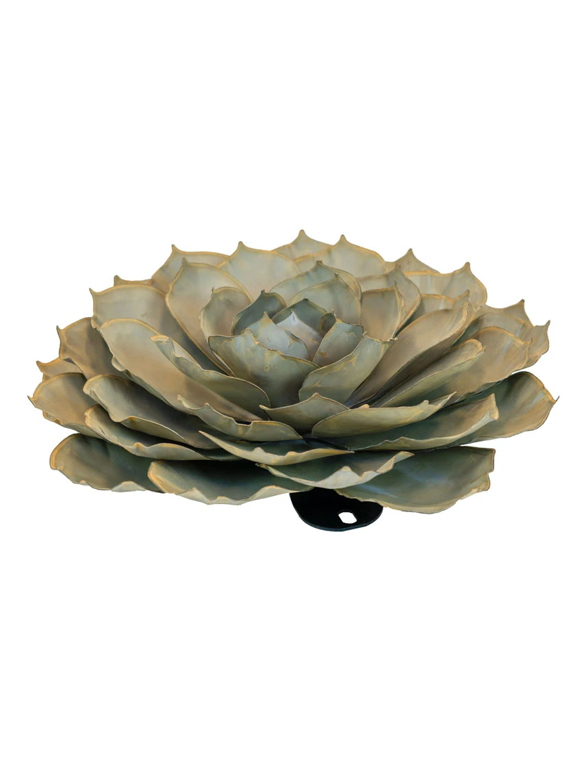 Desert Steel Blue Rose Succulent Sculpture - Image 5