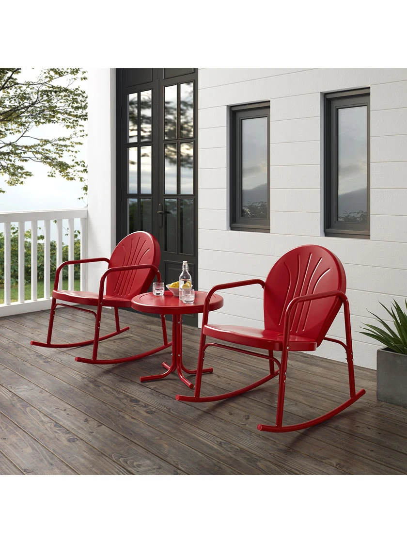 Crosley Griffith 3-piece Outdoor Rocking Chair Set - Image 3