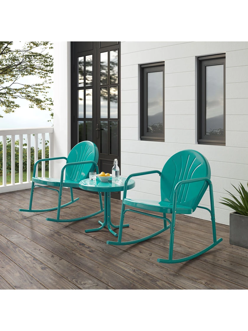 Crosley Griffith 3-piece Outdoor Rocking Chair Set - Image 5
