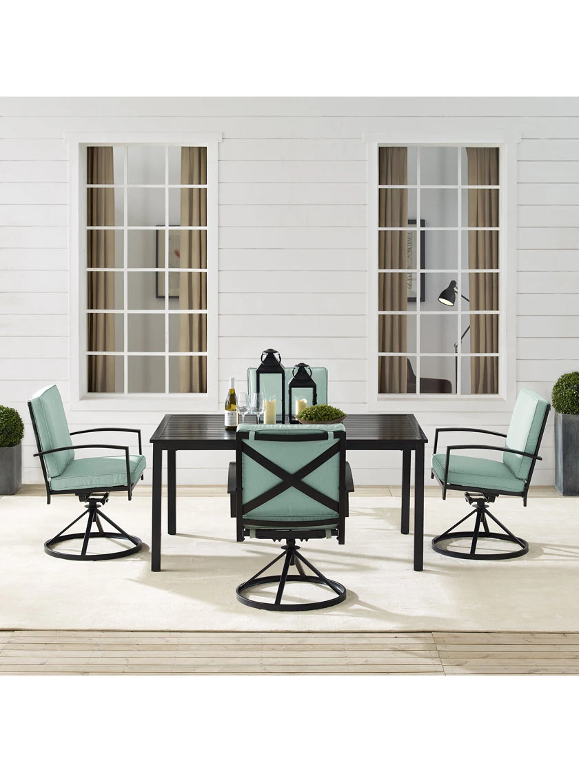 Crosley Kaplan 5Pc Outdoor Dining Set With Swivel Chairs - Image 3