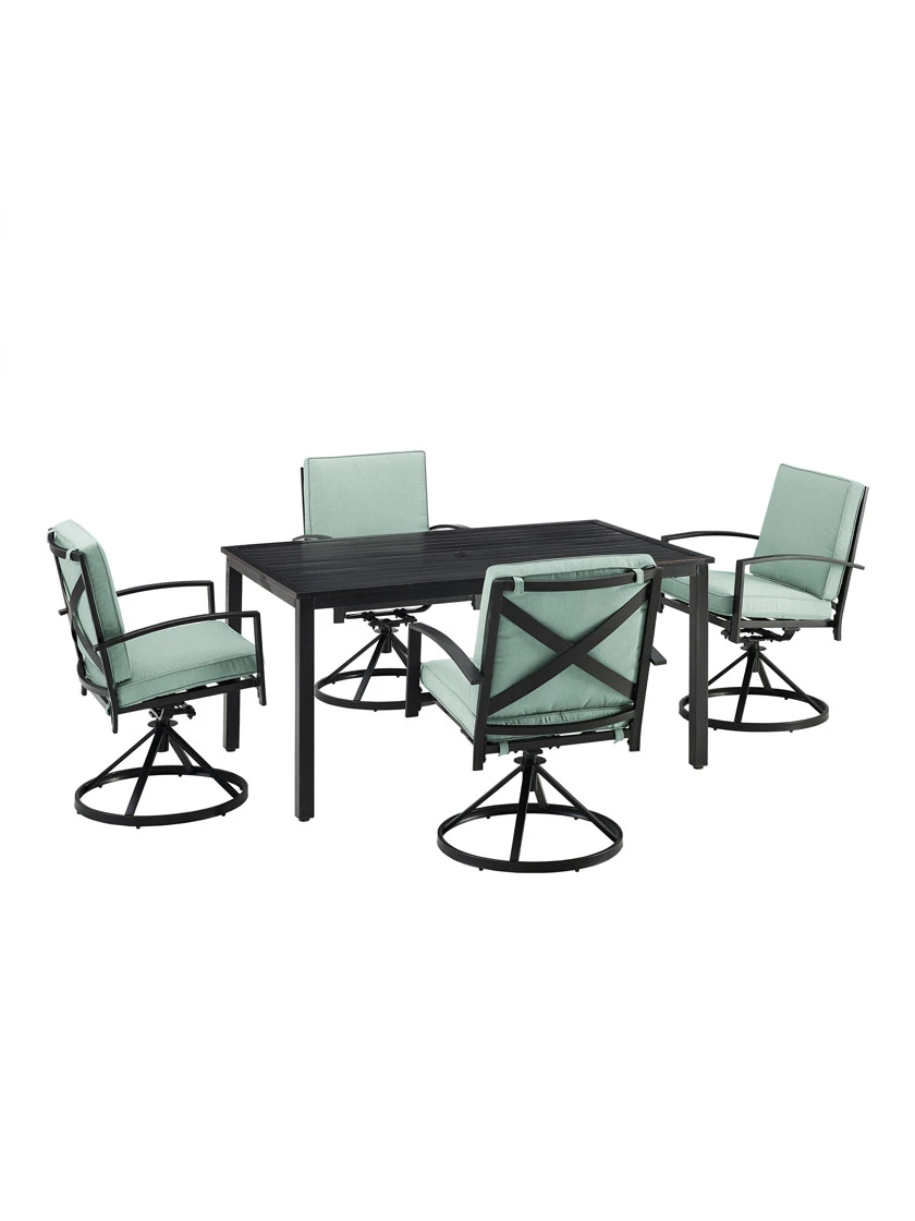 Crosley Kaplan 5Pc Outdoor Dining Set With Swivel Chairs - Image 5