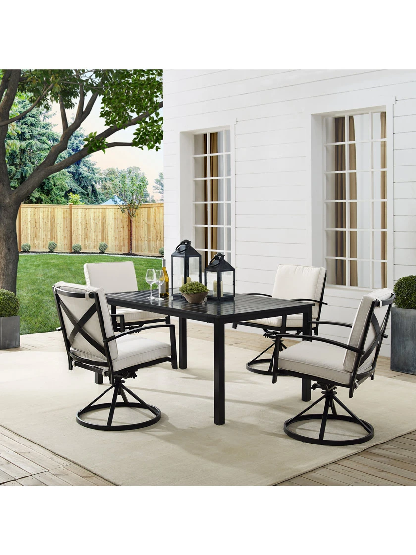 Crosley Kaplan 5Pc Outdoor Dining Set With Swivel Chairs - Image 2